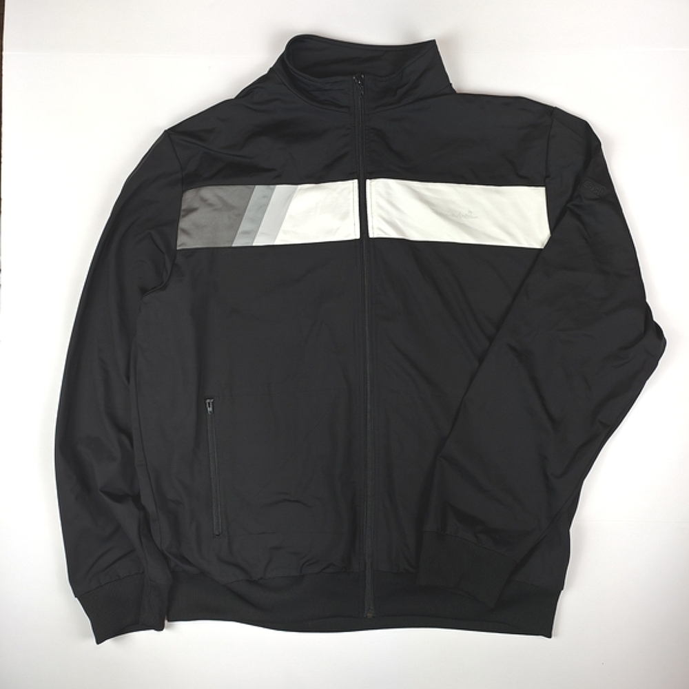 Travis Mathew Men XXL Black Zip-Up Track Jacket Casual Sport Athleisure Golf